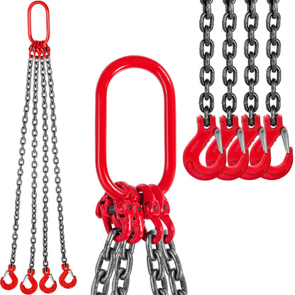 VEVOR 4 Legs Lifting Hook Chain Sling 2Mx8MM, 4T Lifting Chain Sling Legs Steel