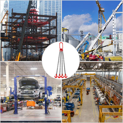 VEVOR 4 Legs Lifting Hook Chain Sling 2Mx8MM, 4T Lifting Chain Sling Legs Steel