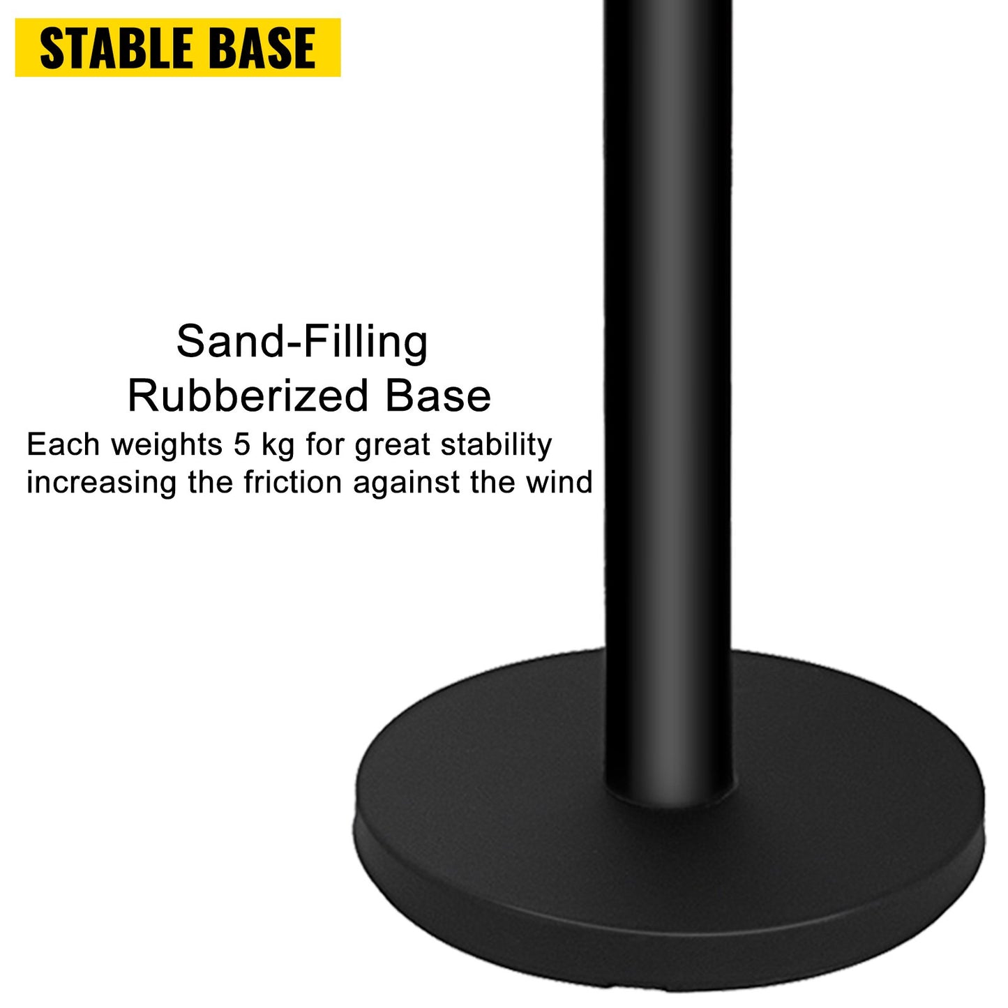 VEVOR Stanchion Post Barriers 4-Set Line Dividers, Stainless Steel Stanchions with