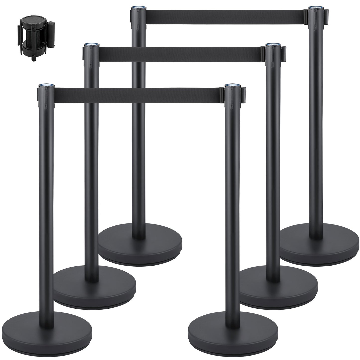 VEVOR Crowd Control Stanchion, Set of 6 Pieces Stanchion Set, Stanchion Set with