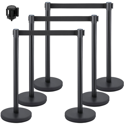 VEVOR Crowd Control Stanchion, Set of 6 Pieces Stanchion Set, Stanchion Set with