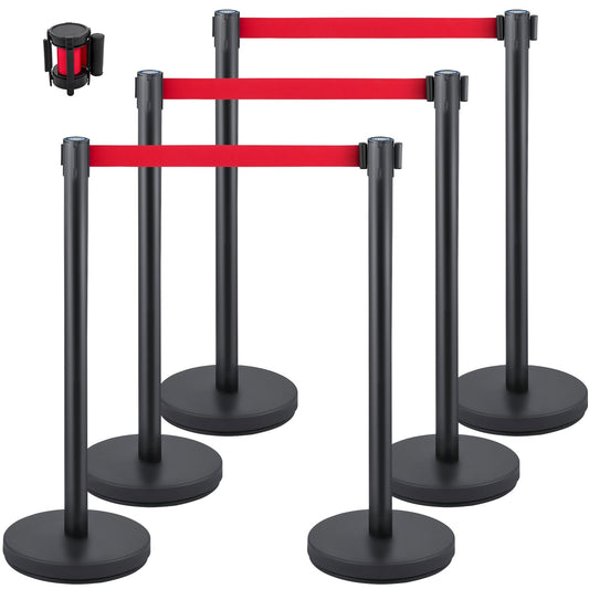 VEVOR Crowd Control Stanchion, Set of 6 Pieces Stanchion Set, Stanchion Set with