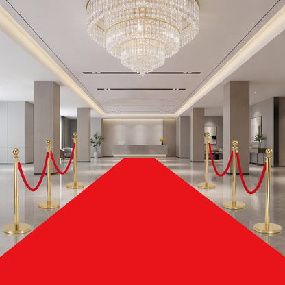 2 Pcs Red Velvet Stanchion Ropes, 1.5 m Crowd Control Stanchion Red Velvet Ropes with Gold Hooks, Post Queue Barrier Carpet Rope for Carpet Events Movie Theaters Grand Openings Hotels Party