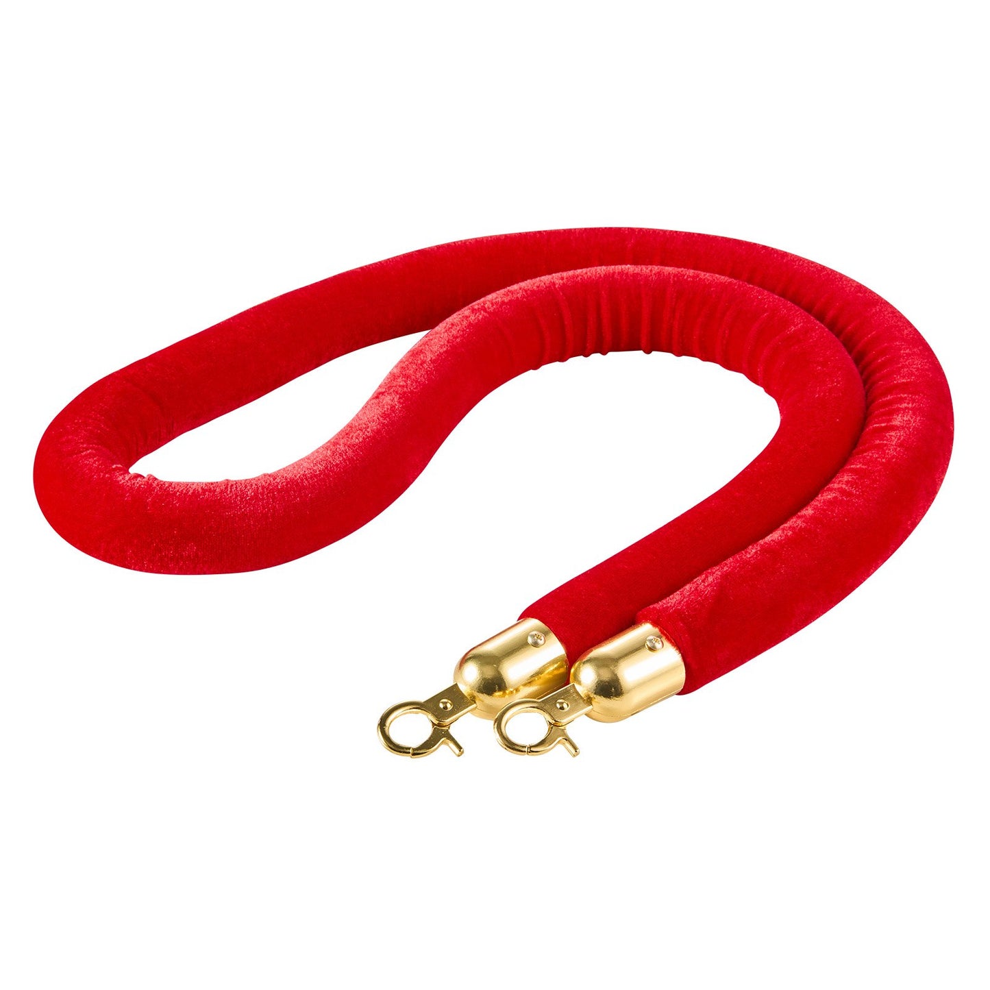 2 Pcs Red Velvet Stanchion Ropes, 1.5 m Crowd Control Stanchion Red Velvet Ropes with Gold Hooks, Post Queue Barrier Carpet Rope for Carpet Events Movie Theaters Grand Openings Hotels Party