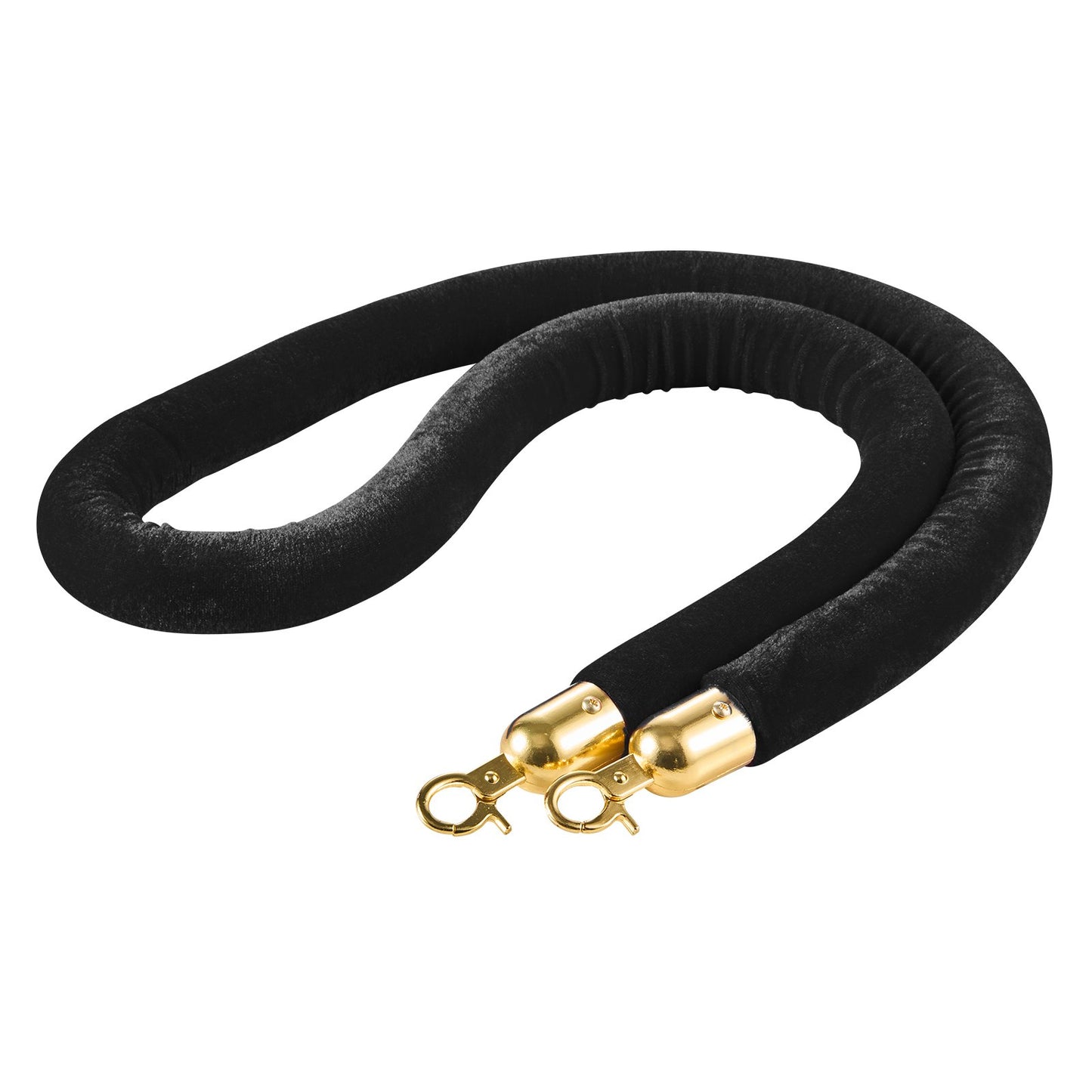 4 Pcs Black Velvet Stanchion Ropes, 1.5 m Crowd Control Stanchion Black Velvet Ropes with Gold Hooks, Post Queue Barrier Carpet Rope for Carpet Events Movie Theaters Grand Openings Hotels Party