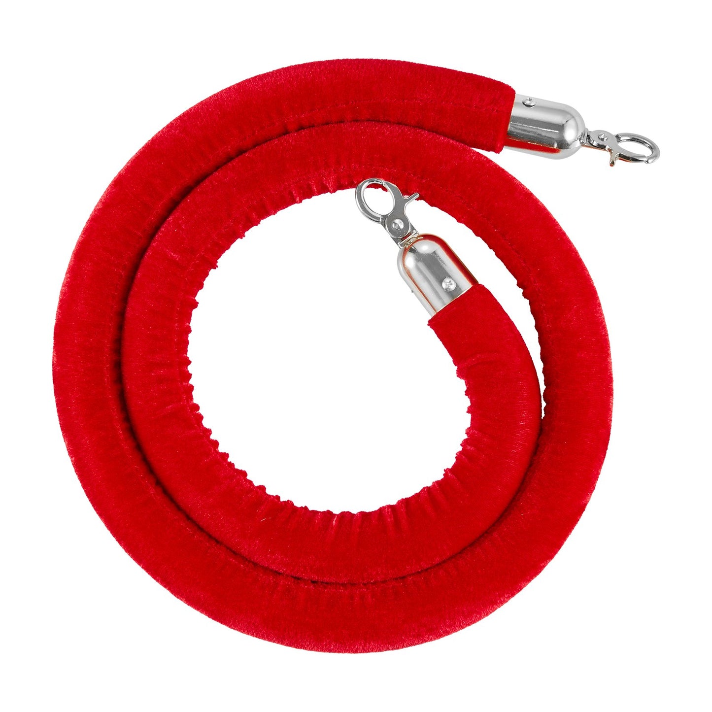 4 Pcs Red Velvet Stanchion Ropes, 1.5 m Crowd Control Stanchion Red Velvet Ropes with Silver Hooks, Post Queue Barrier Carpet Rope for Carpet Events Movie Theaters Grand Openings Hotels Party