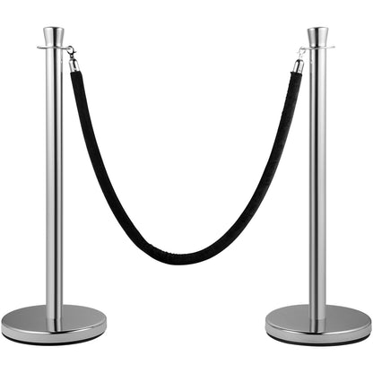 VEVOR Crowd Control Stanchion, Set of 2 Pieces Stanchion Set, Stanchion Set with
