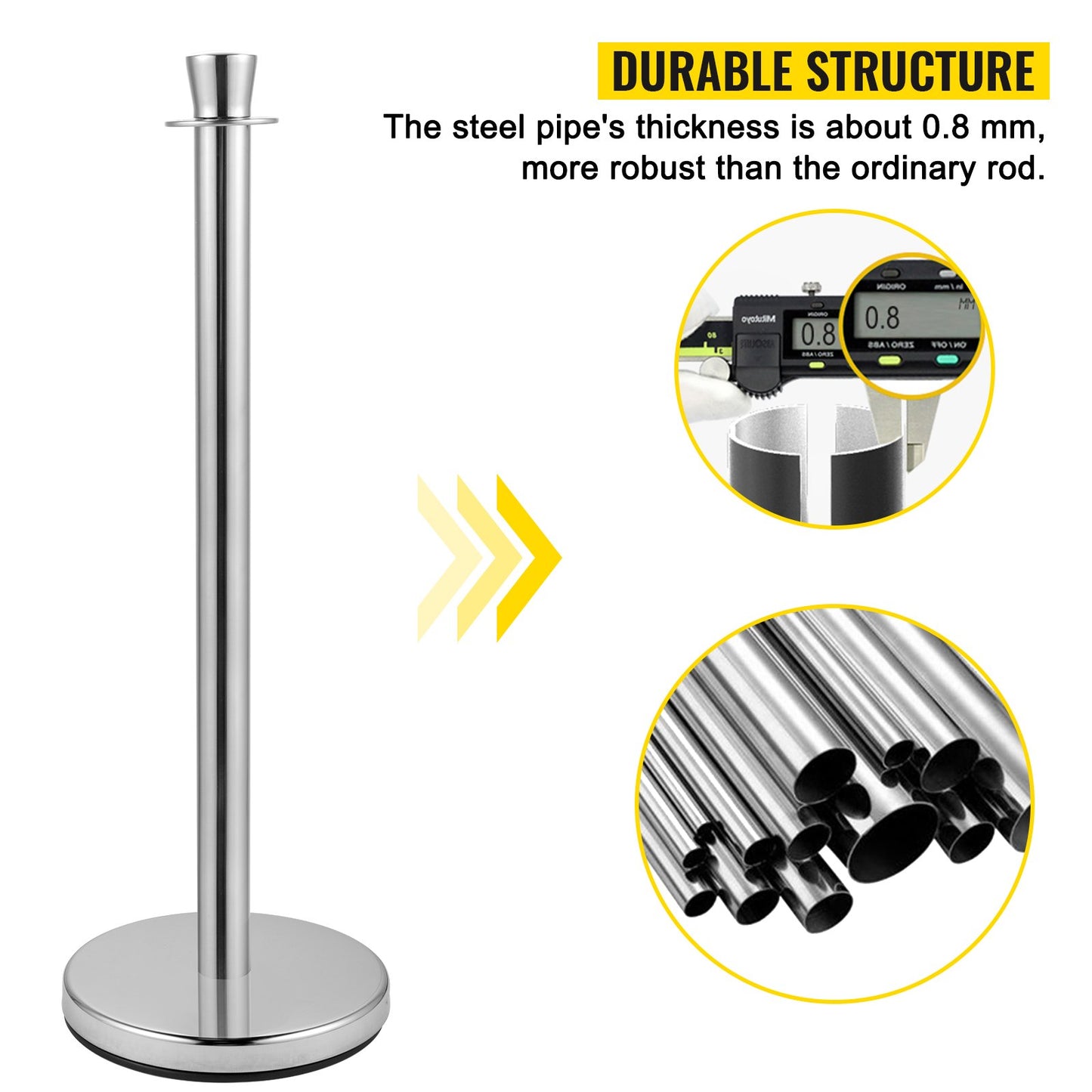 VEVOR Crowd Control Stanchion, Set of 2 Pieces Stanchion Set, Stanchion Set with