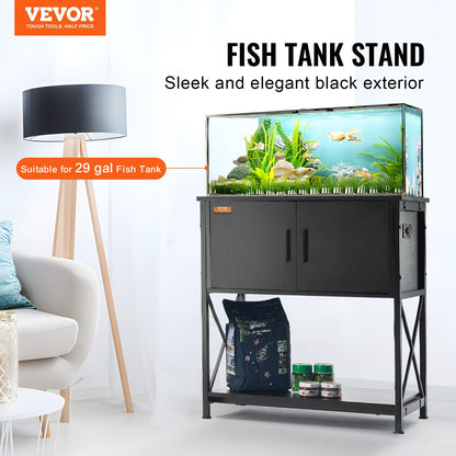 VEVOR Aquarium Stand, 29 Gallon Fish Tank Stand, 28.7 x 16.5 x 30 in Steel and MDF