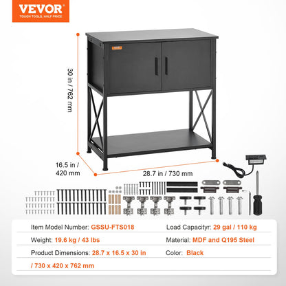VEVOR Aquarium Stand, 29 Gallon Fish Tank Stand, 28.7 x 16.5 x 30 in Steel and MDF