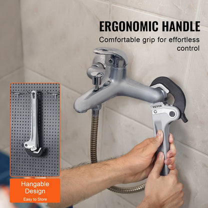 Aluminum Pipe Wrench 0.36m with Auto Jaw Adjustment, Lightweight & Durable