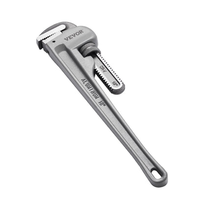 VEVOR Pipe Wrench, 18" Aluminum Straight Pipe Wrench, Adjustable Plumbing Wrench,