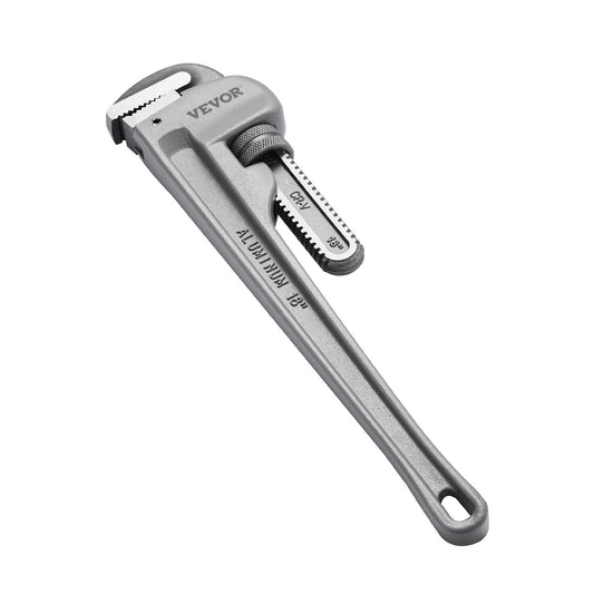 VEVOR Pipe Wrench, 18" Aluminum Straight Pipe Wrench, Adjustable Plumbing Wrench,