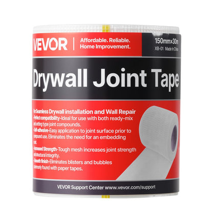 12 Rolls 30m x 150mm Self-Adhesive Fiberglass Drywall Mesh Tape