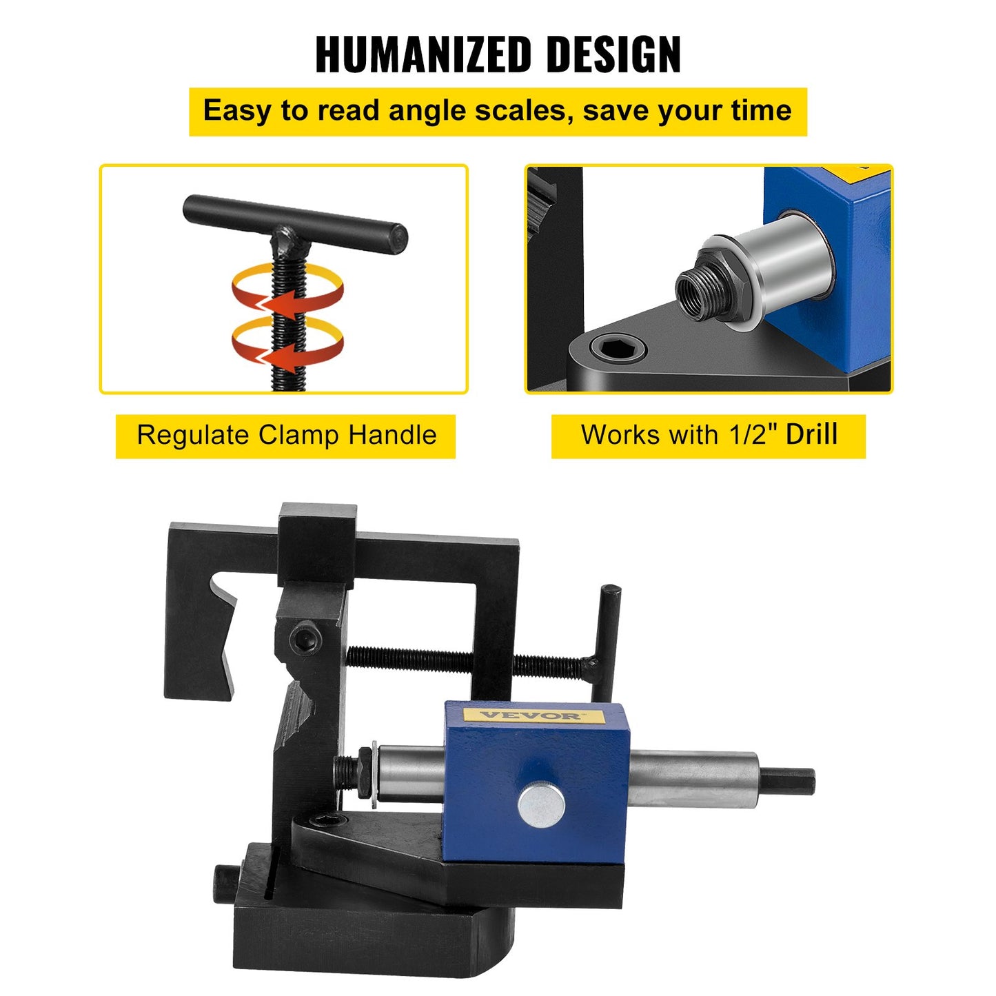 VEVOR Pipe Notcher Punch and Press Tool for 0-50 Degree Tube Notcher Tool Notches