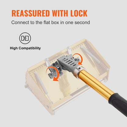 Adjustable Aluminum Drywall Flat Box Handle, 1-1.6m Length, Non-Slip Grip