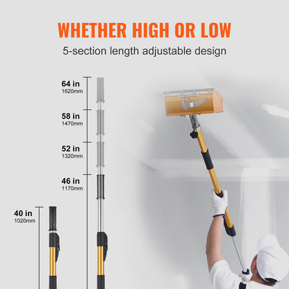 VEVOR Drywall Flat Box Handle, 40''-64'', Anodized Aluminum Flat Finishing Extension