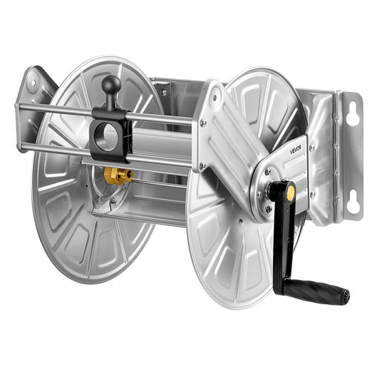 VEVOR Wall Mounted Garden Hose Reel 150ft 5/8 in Hose Winder with Hose Guide