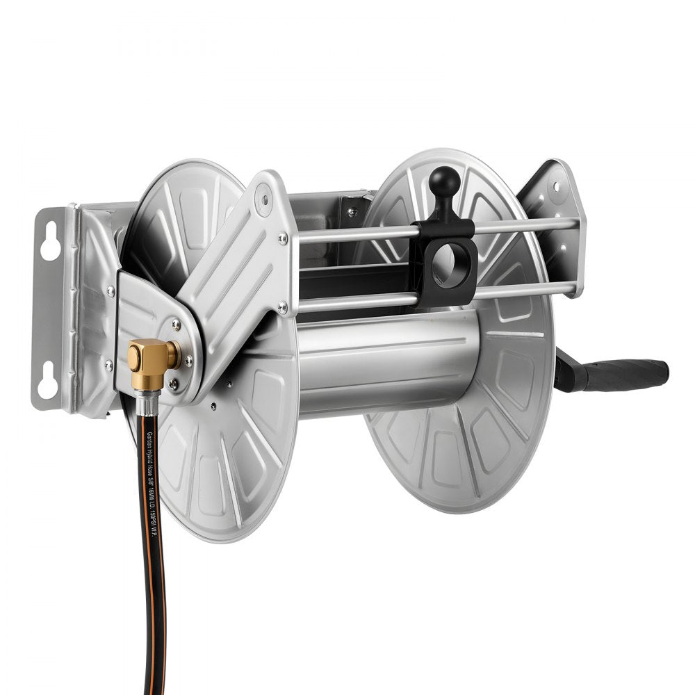 VEVOR Wall Mounted Garden Hose Reel 150ft 5/8 in Hose Winder with Hose Guide