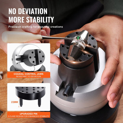 Adjustable Jewelry Engraving Ball Vise with 34 Attachments & Rubber Base