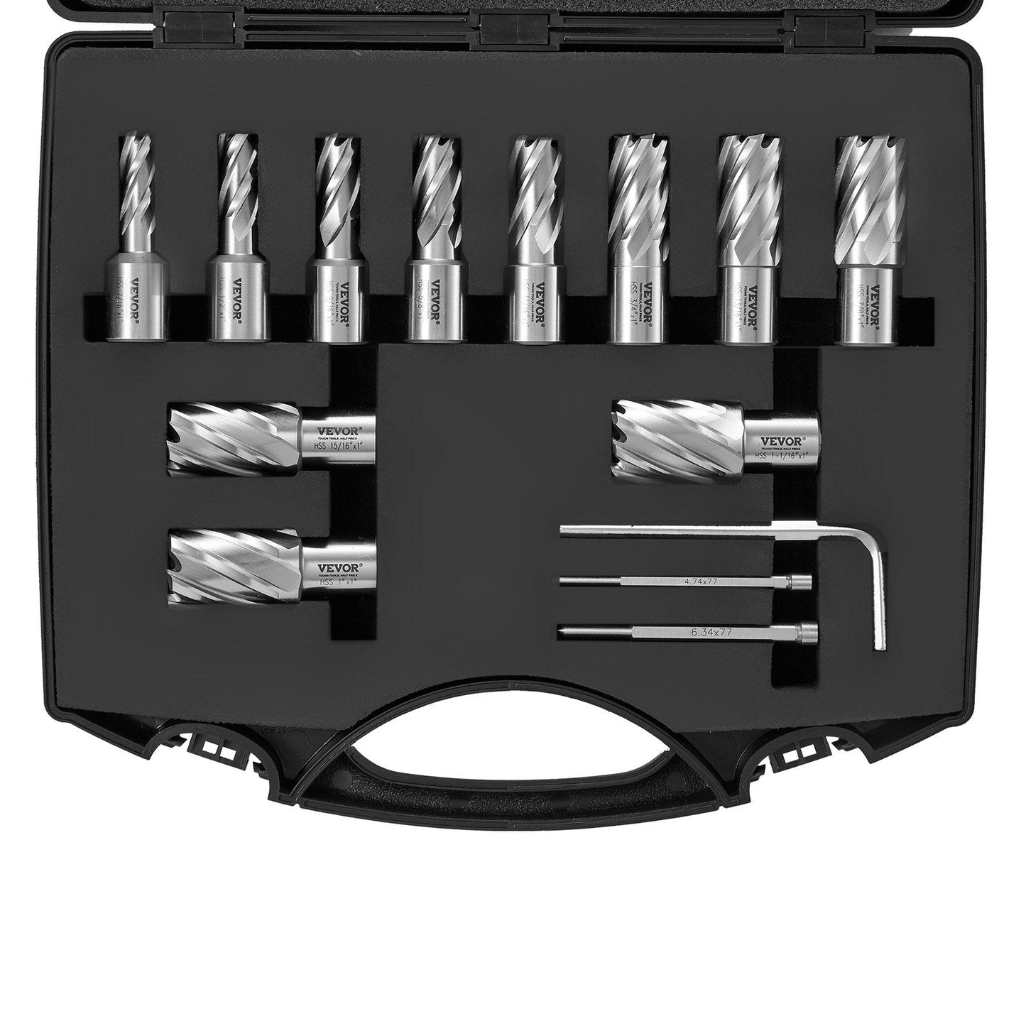 Annular Cutter Set, 13-Piece, Weldon Shank, 2.54 cm Depth, M2AL HSS Steel