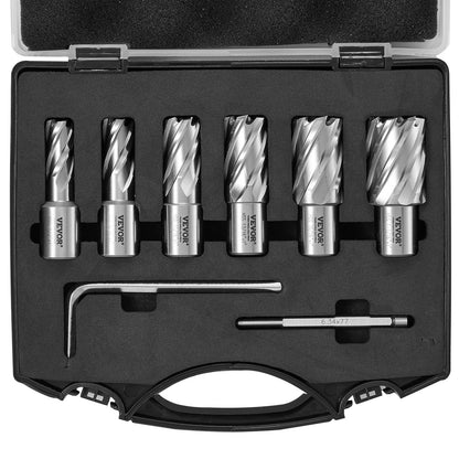 6-Piece Weldon Shank Annular Cutter Set, 26mm Depth, M2AL Steel Bits