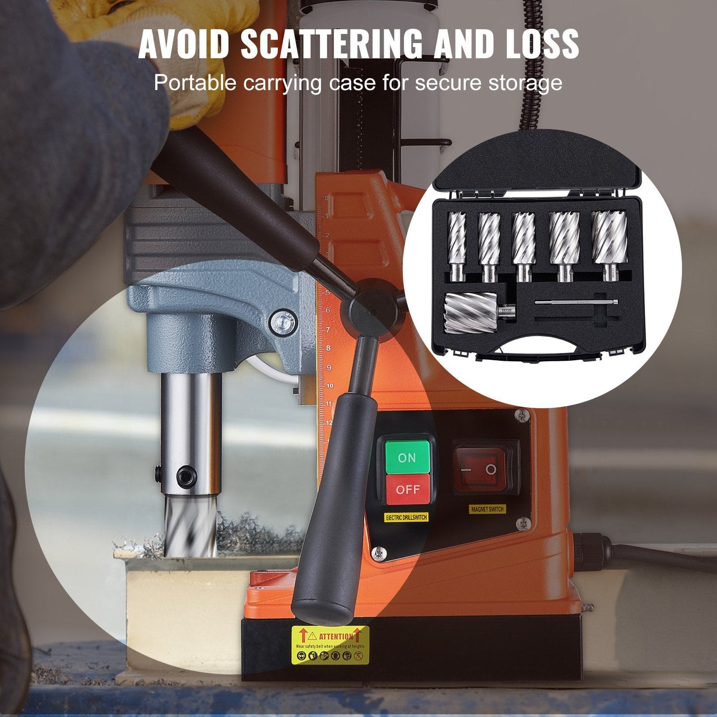 High-Speed Steel Annular Cutter Set, 6 Pcs, 50mm Depth, 25-50mm Diameter
