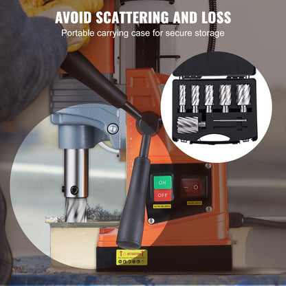 High-Speed Steel Annular Cutter Set, 6 Pcs, 50mm Depth, 25-50mm Diameter