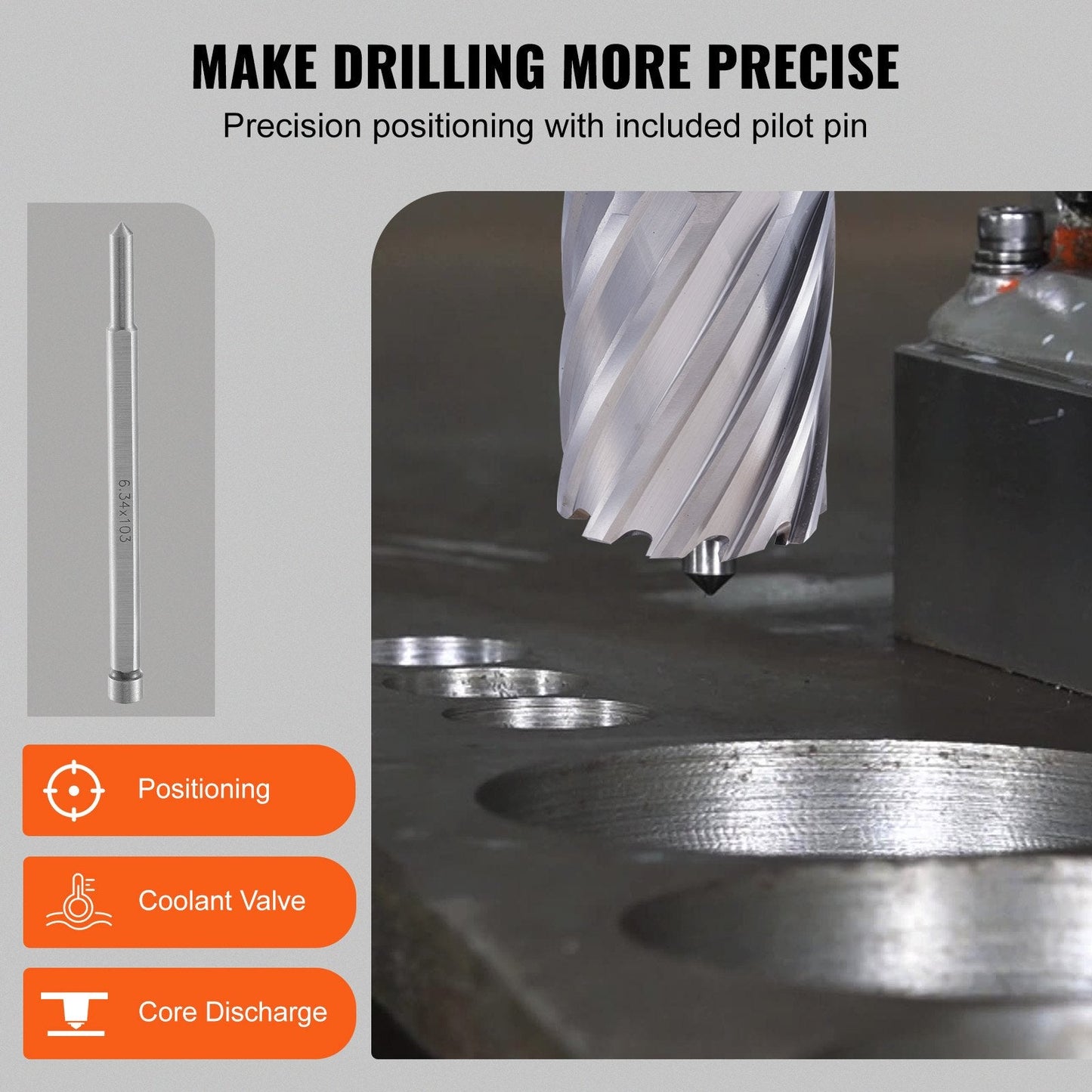 High-Speed Steel Annular Cutter Set, 6 Pcs, 50mm Depth, 25-50mm Diameter