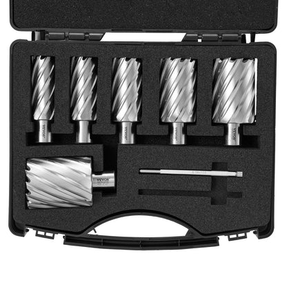 High-Speed Steel Annular Cutter Set, 6 Pcs, 50mm Depth, 25-50mm Diameter