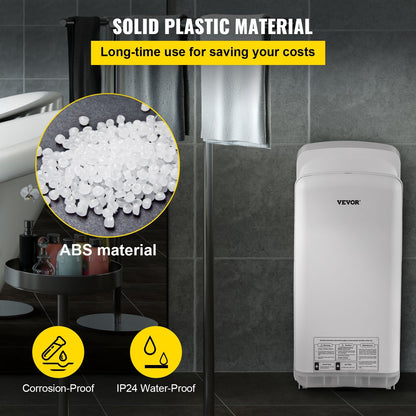 Automatic High-Speed Jet Hand Dryer with HEPA Filtration, White, 8.8 kg
