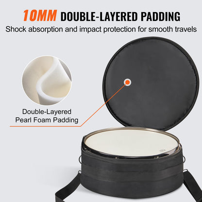 VEVOR 5-Piece Drum Bag Set, 1680D Oxford Fabric, Padded Drum Bags and Cases with
