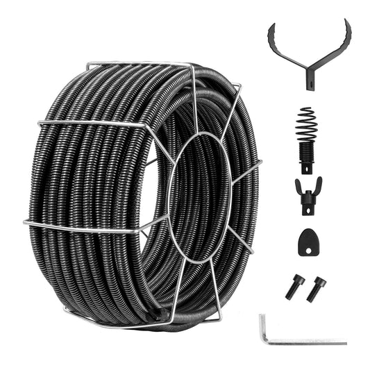 VEVOR Drain Cleaning Cable 100 FT x 3/4 Inch, Solid Core Steel Drain Cleaner Cable