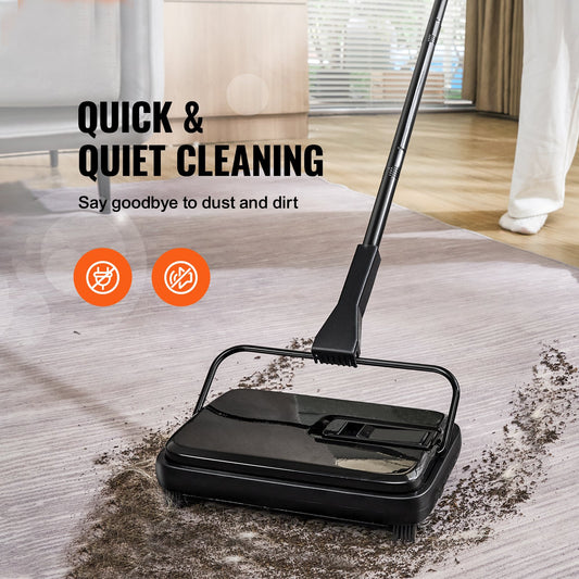VEVOR Carpet Sweeper, 200 mm Sweeping Paths, Floor Sweeper Manual Non Electric,