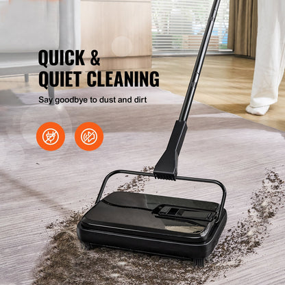 Manual Carpet Sweeper, 0.2 m Path, 0.8 kg, 300 ml Bin, Swiveling Head, Lightweight
