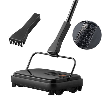 Manual Carpet Sweeper, 0.2 m Path, 0.8 kg, 300 ml Bin, Swiveling Head, Lightweight