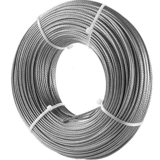 VEVOR T316 Stainless Steel Cable 3.2mmx30.5m Steel Wire Rope Cable 100FT Cable Railing