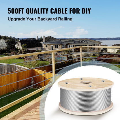 Stainless Steel Marine Grade Cable, 4.8mm x 152m, for Various Applications