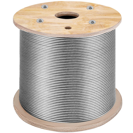 VEVOR Stainless Steel Cable Railing 3/16" x 1000ft, Wire Rope 316 Marine Grade,