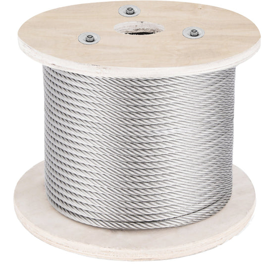 VEVOR 152 m Stainless Steel Cable 1 x 19 Wire Rope 4 mm Diameter T-316 Airline