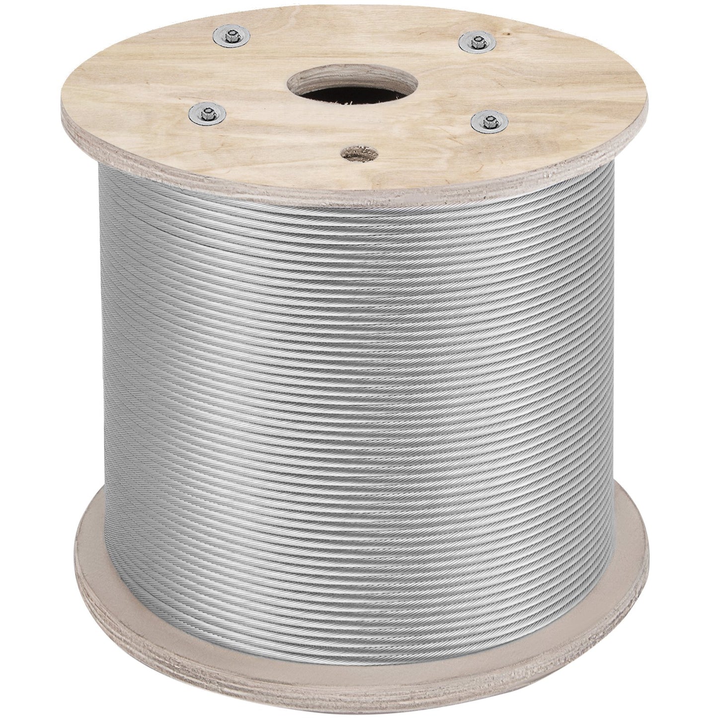 VEVOR 6.4 mm Stainless Steel Cable 61 m, 7 X 19 Steel Wire Rope Marine Grade Braided
