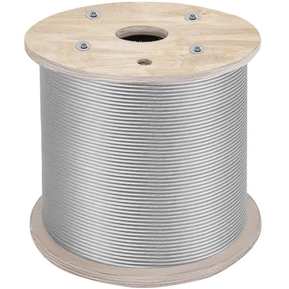 6.4 mm Stainless Steel Wire Rope 61 m Marine Grade, 7x19 Construction