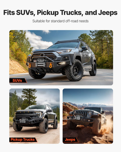 Electric Winch, 5400 kg Load Capacity, 12V DC Truck Winch with Φ9.1 mm x 24 m Steel Rope, Wireless & Wired Remote Control, IP55 Waterproof for Towing SUV Jeep Trailer Boat Off-Road Vehicle