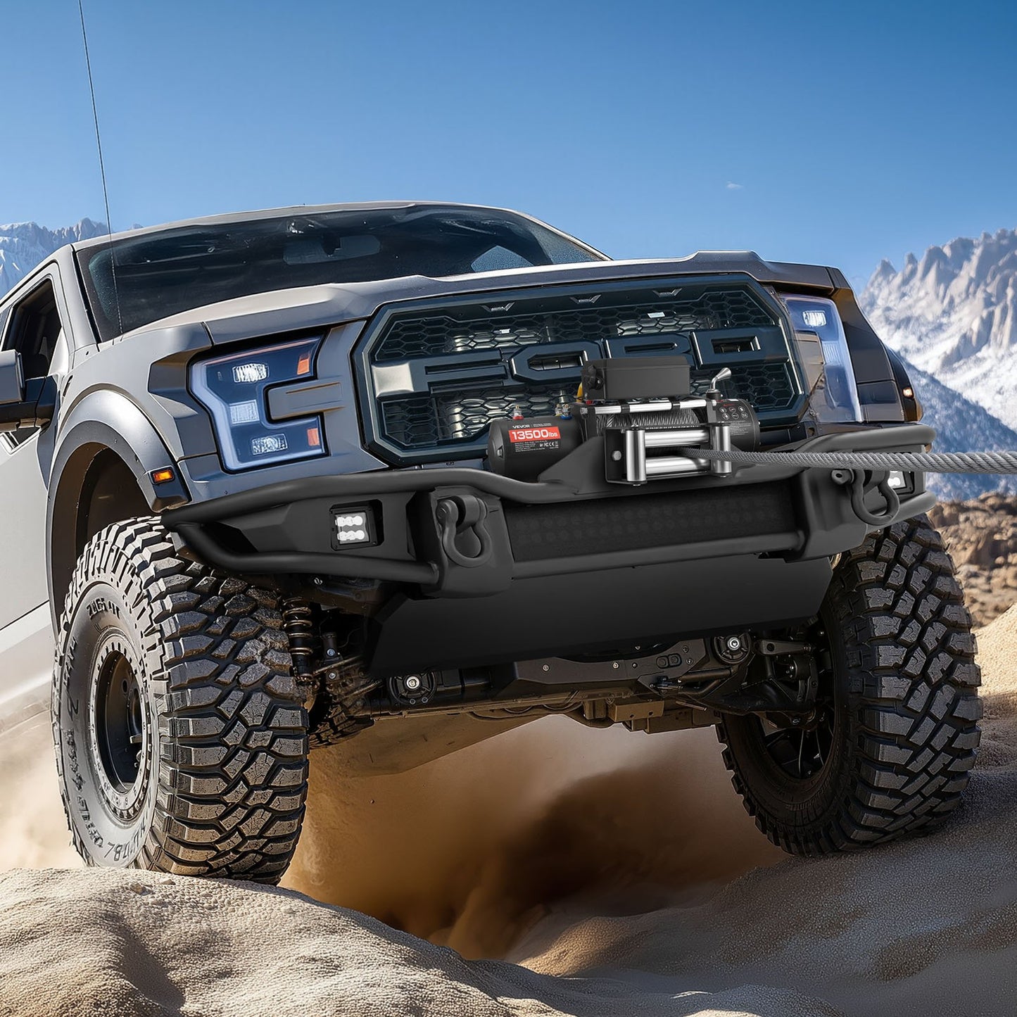 Electric Winch, 6100 kg Load Capacity, 12V DC Truck Winch with Φ9.5 mm x 24 m Steel Rope, Wireless & Wired Remote Control, IP55 Waterproof for Towing SUV Jeep Trailer Boat Off-Road Vehicle