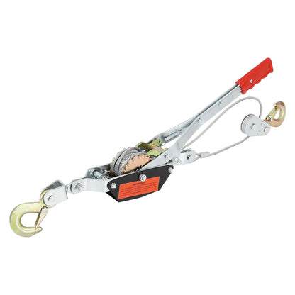 Heavy Duty 2 Ton Winch with 3.7 m Cable & Dual Gear Ratchet for Vehicle Rescue