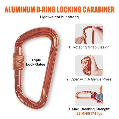 Steel Core Arborist Flipline with Snap Hook & Carabiner, 3.66m for Tree Climbing