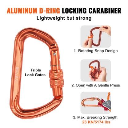 VEVOR 12.7mm Steel Core Flipline 16ft(4.8m) Arborist Flipline for Fall Protection