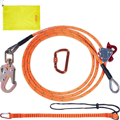 Steel Core Arborist Flipline, 2.4m for Tree Climbing with Carabiner & Lanyard