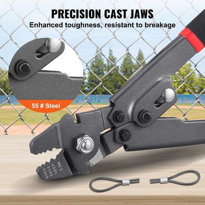 2.2mm Wire Rope Crimping Tool Kit with Cutter & 160 Aluminum Buckles