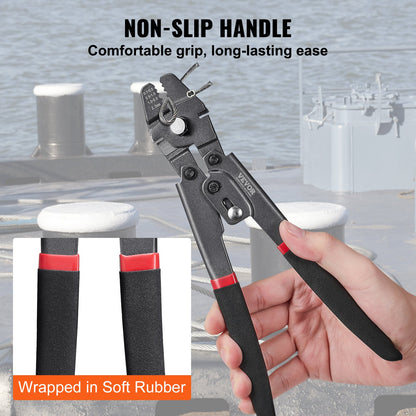 VEVOR Crimping Tool, Up To 2.2mm Wire Rope Crimping Tool, Crimping Loop Sleeve Kit